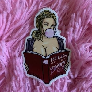 Cartoon Library Girl Sticker